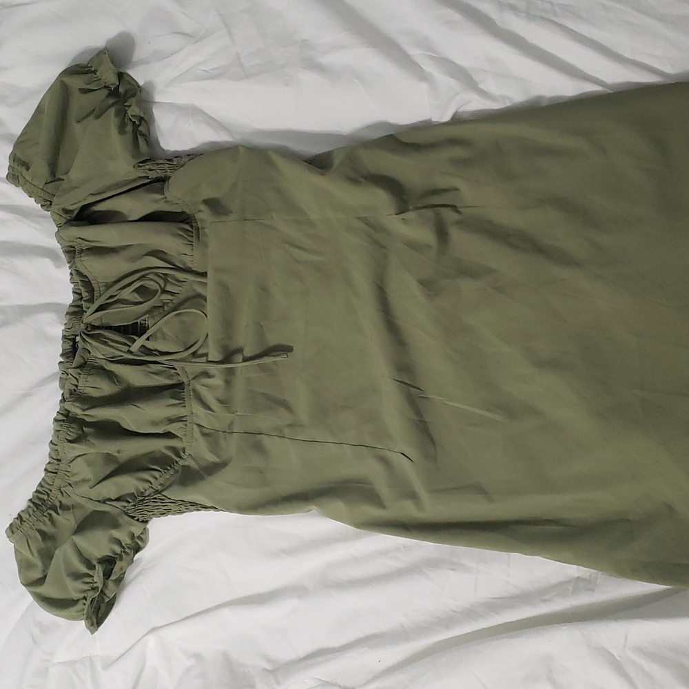 Ruched peasant dress